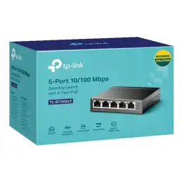 TP-Link - V1 - commutateur - non géré - 5 x 10 - 100 (4 PoE) - de bureau, fixation murale - PoE (41 W) (TL-SF1005LP)_3